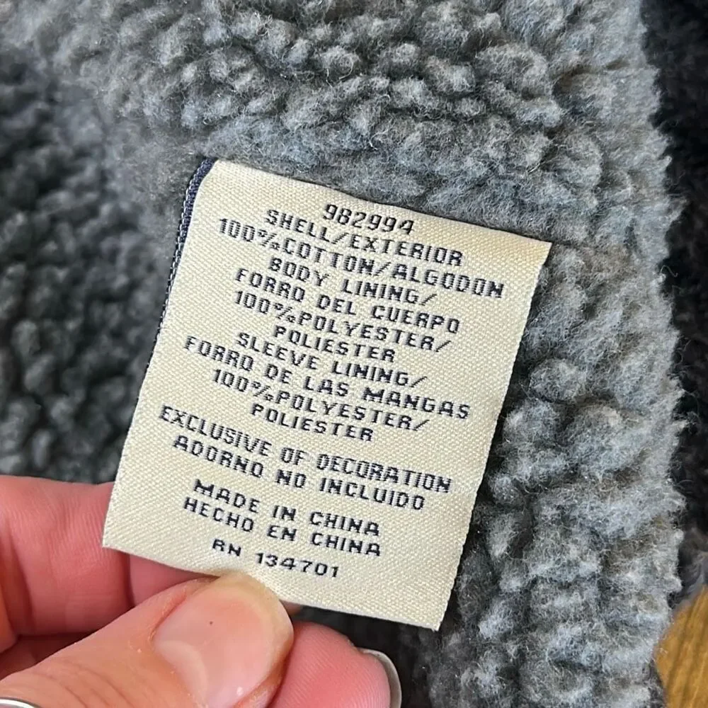 Boston Traders Sweater Mens Medium Full‎ Zip Cable Knit Sherpa Lined Gray Jacket
